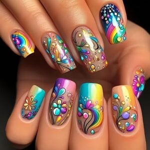 أظافر الربيع الساحرة: إطلالة زهرية متكاملة