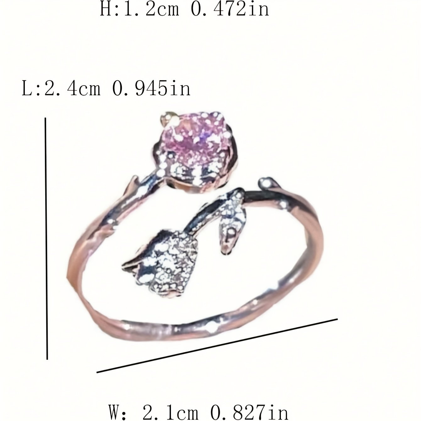 הבריקי בנגיעת נשיות קסומה: טבעת ורד ורודה מנצנצת – תמונה 4