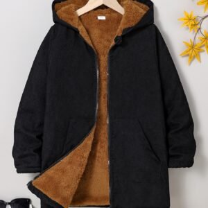 Winter Warmth & Boys' Style: Wide Hooded Corduroy Jacket!