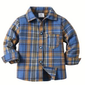 Your Child's Style Starts Here: Blue Plaid Shirt for Spring & Autumn!
