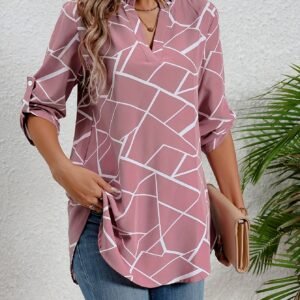 قميص الأناقة الهندسية: إشراقة عصرية لكل إطلالة