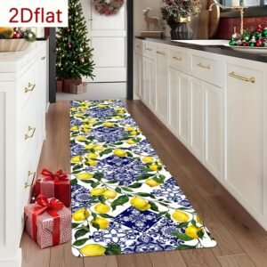 מגע של רעננות ואלגנטיות: שטיח רץ בהדפס לימון וכחול!