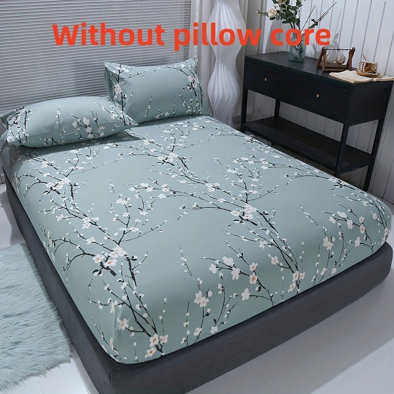 Wake Up to an Everlasting Spring: Luxurious Plum Blossom Sheet Set for Unparalleled Comfort! - Image 2