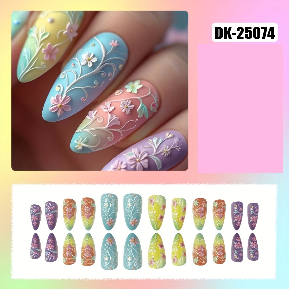 Macaron Floral Nails: Instant Chic for Your Fingertips! - Image 2