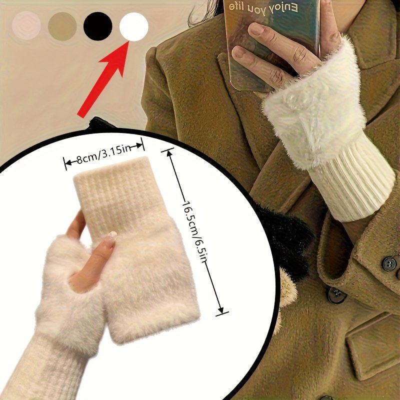 כפפות חורף לבנות יוקרתיות: חמימות מושלמת, סטייל עוצר נשימה ותמיכה במסך מגע! – תמונה 7