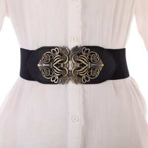 أناقة الريترو الخالدة: حزام الخصر المطاطي بمشبك معدني