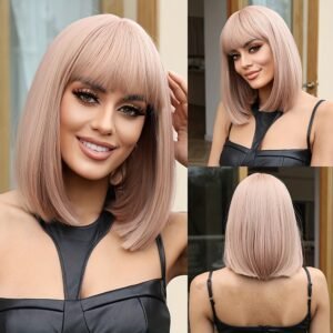 أطلقي العنان لجمالك الوردي: باروكة بوب مموجة عصرية!