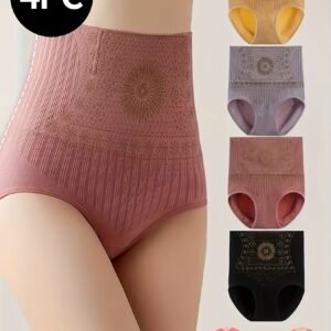 التحكم المطلق والأناقة الفائقة: طقم سراويل الخصر العالي (4 قطع)