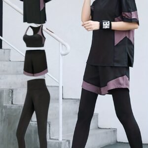 أناقة الأداء المتكامل: طقم رياضي نسائي 4 قطع لكل تمرين