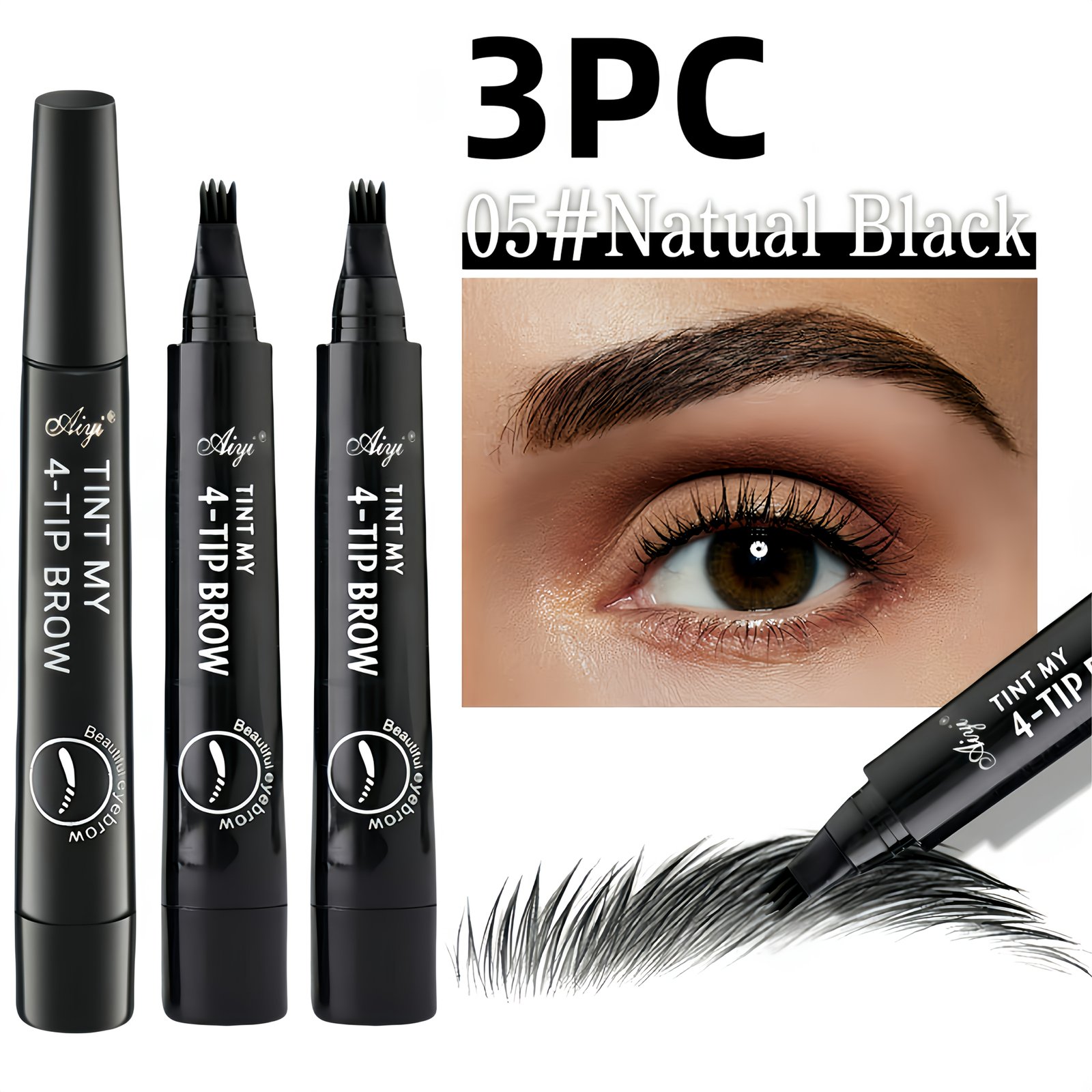 הסוד לגבות מושלמות: עט גבות 4 קצוות אולטרה-דק למראה טבעי ועמיד! – תמונה 11