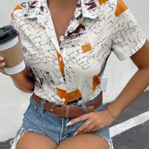 Boundless Elegance: Printed Shirt with a Captivating Geometric Design