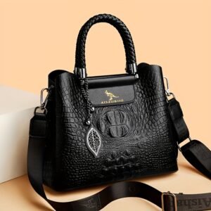 حقيبة ALFREDO: لمسة التمساح السوداء... أناقة لا تُقاوم!