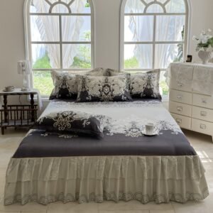 أناقة ملكية آسرة: طقم لحاف الجاكار الفاخر ثلاثي القطع