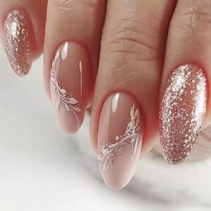 Sparkling French Almond Nails: Instant Elegance & Irresistible Allure!