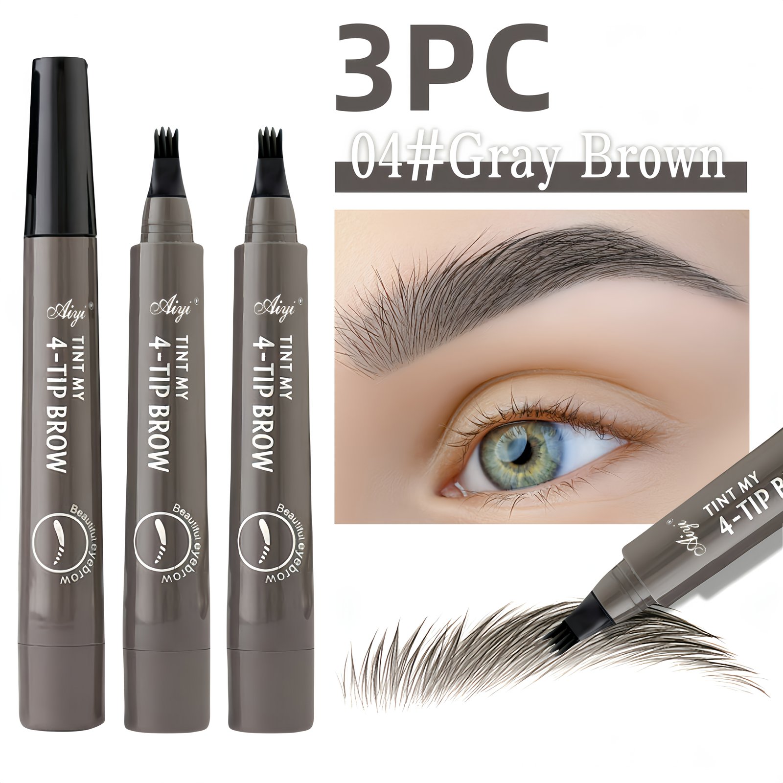 הסוד לגבות מושלמות: עט גבות 4 קצוות אולטרה-דק למראה טבעי ועמיד! – תמונה 9