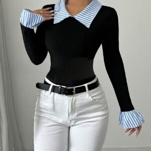 تي شيرت الطبقات الوهمية: أناقة الخريف العصرية بلا جهد