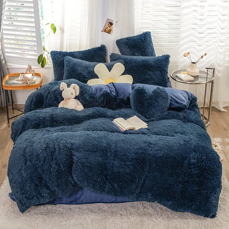 חמימות חורפית יוקרתית: סט מצעי פלנל קטיפתי – תמונה 2