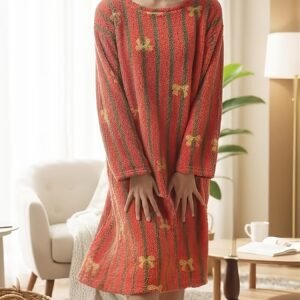 נוחות שאין כדוגמתה ואלגנטיות מתמשכת: שמלת שינה חורפית מפוספסת