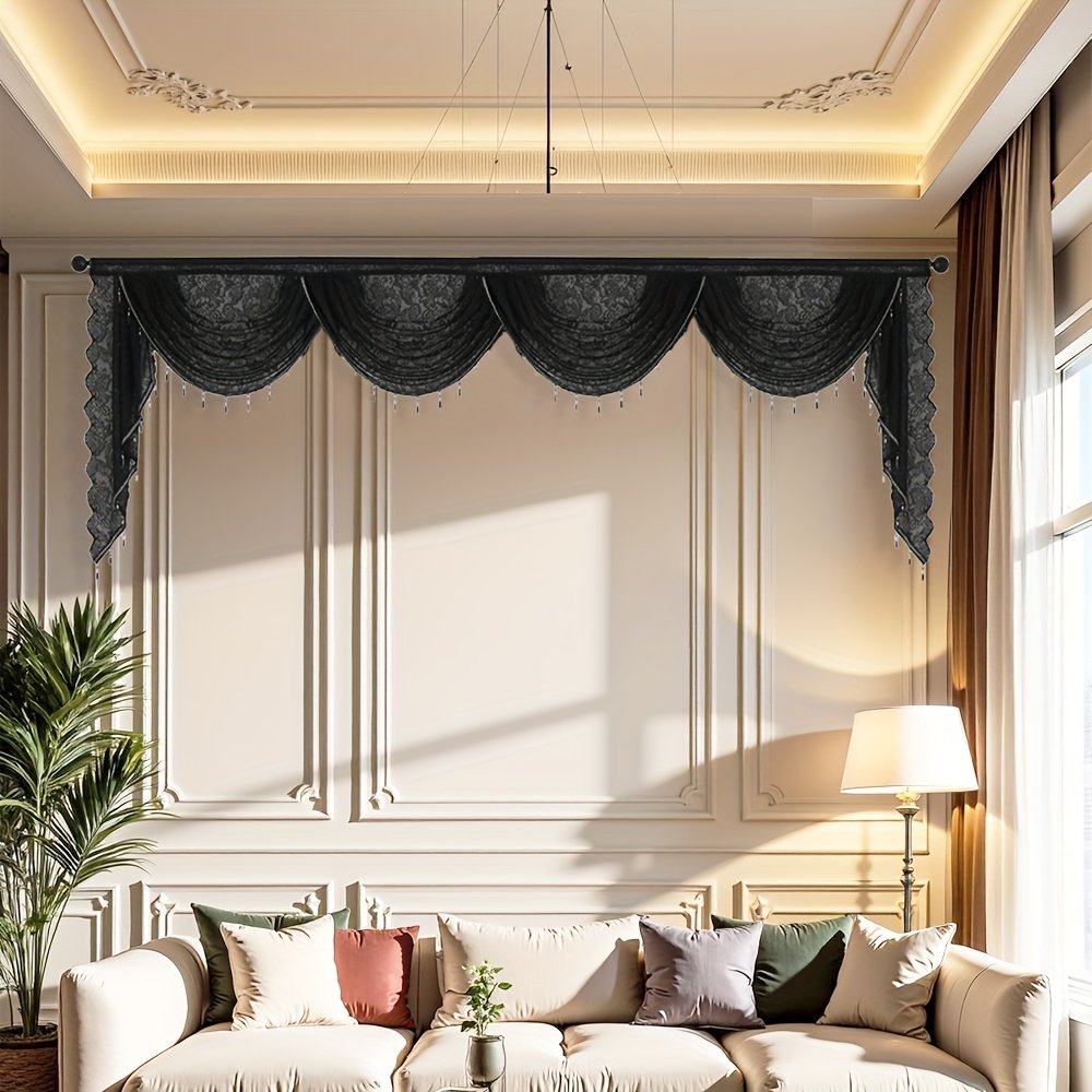 Vintage Grandeur, Modern Charm: The Enchanting Embroidered Iris Curtain - Image 7