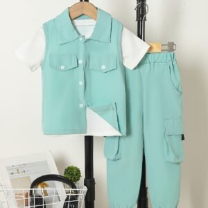 إطلالة عصرية ومريحة: طقم الأولاد الثلاثي المثالي لكل يوم!