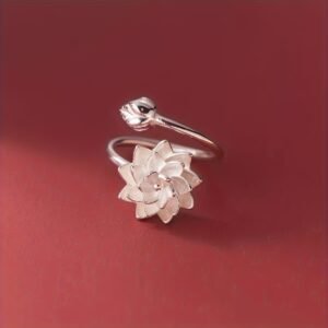 خاتم زهرة اللوتس: سحر الأناقة يتكيف مع كل إصبع