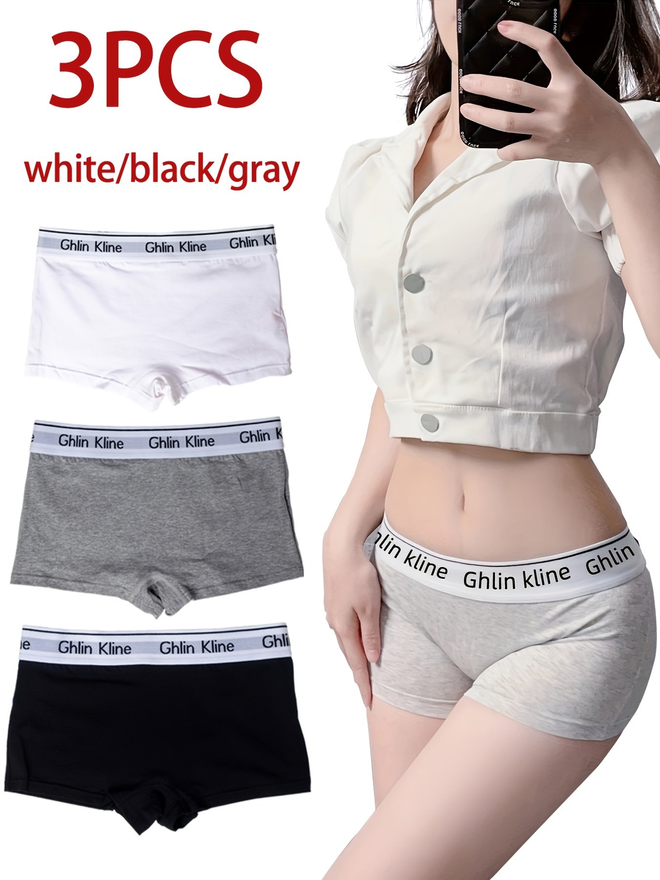 זוזי בקלילות ובסטייל: מארז 3 תחתוני בוקסר ספורטיביים לנשים! – תמונה 5