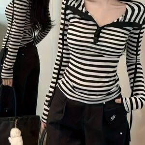 دفء وأناقة لا تضاهى: هودي مخطط بقصة مثالية لمواسم البرد