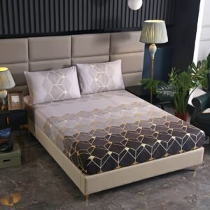 أناقة عصرية وفخامة رمادية: طقم ملاءة سرير يجدد عالمك