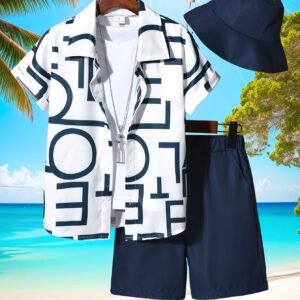 Summer Adventures in Style: Elegant Three-Piece Boys' Outfit!