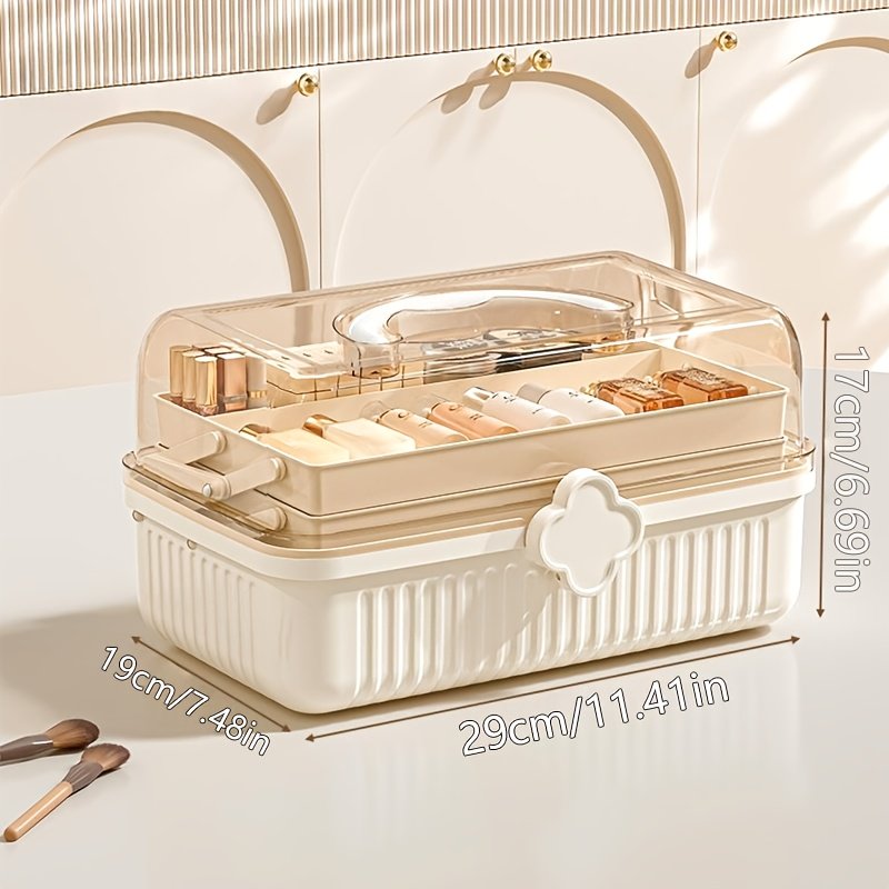Triple-Layer Beauty Organizer: Elegance, Organization, and Portability! - Image 3