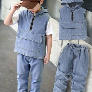 طقم الدنيم العصري للأولاد: أناقة لا تقاوم وراحة مثالية