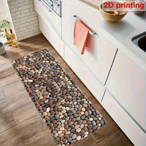 שטיח קטיפה יוקרתי בעיצוב חלוקי נחל: אלגנטיות ופרקטיות לחלל שלך!