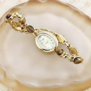 'Tiger's Eye' Golden Watch: Contemporary Elegance & Unique Design