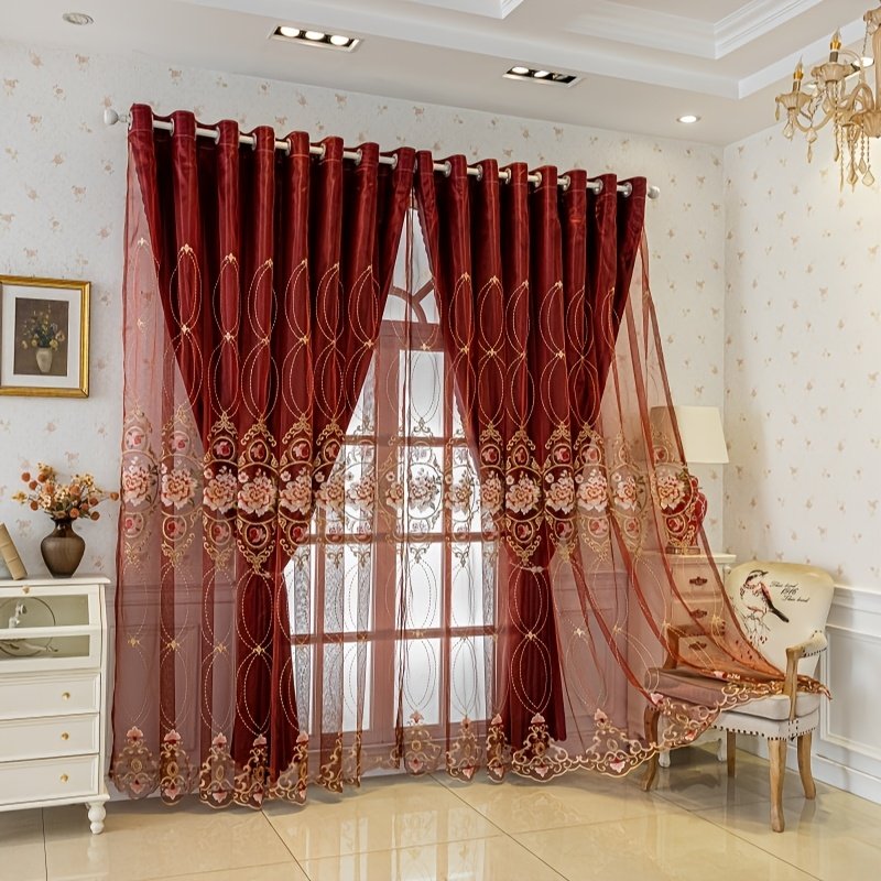 וילון האפלה כפול רקום: אלגנטיות ופרטיות לביתך! – תמונה 13