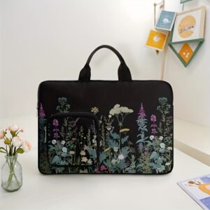 תיק פרחים שחורים למחשב: אלגנטיות, הגנה וארגון בכל צעד!