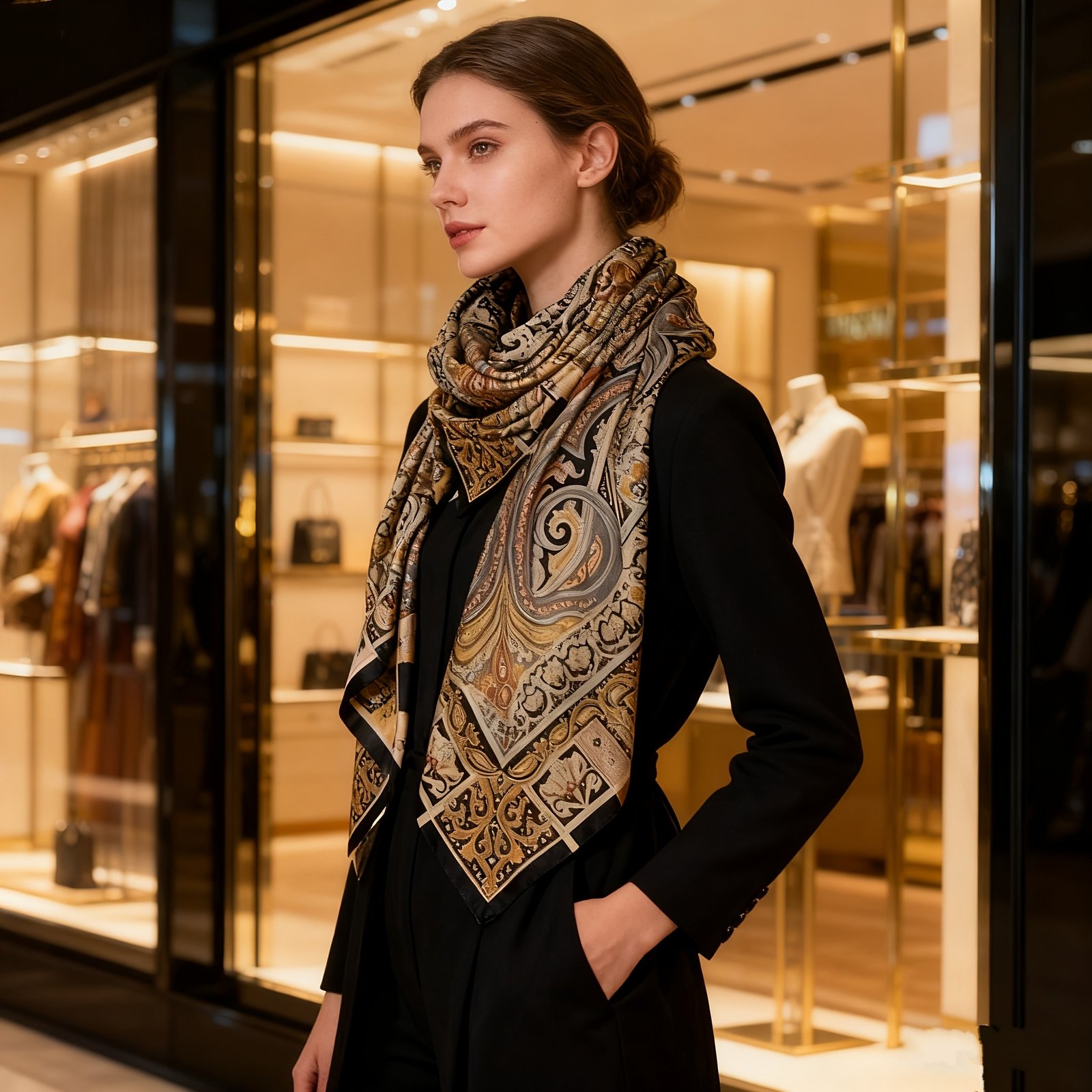 צעיף פייזלי יוקרתי: אלגנטיות שתשלים את המראה שלך.