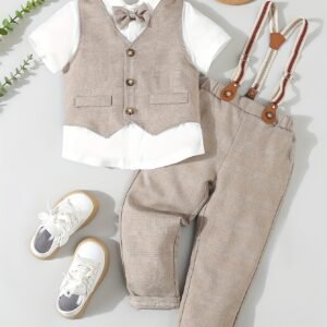 The Little Prince's Complete Look: Luxury Four-Piece Gentleman Set