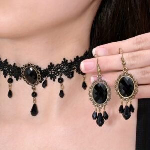 أسرار الأناقة الملكية: طقم مجوهرات قوطي ساحر