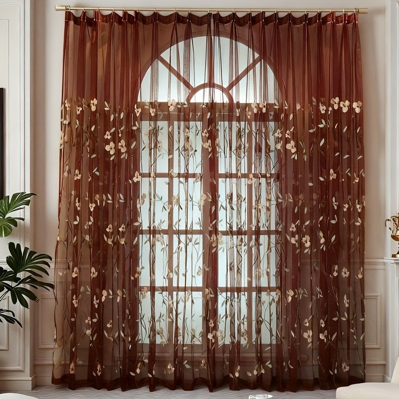 וילון שושן רקום: מגע רומנטי לבית חלומותיכם