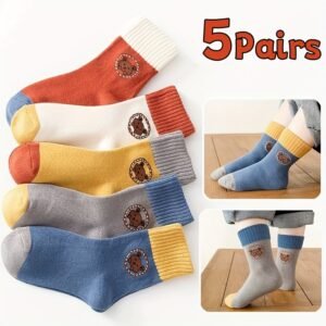 مجموعة جوارب الدب المرحة: 5 أزواج لخطوات مليئة بالدفء والأناقة!