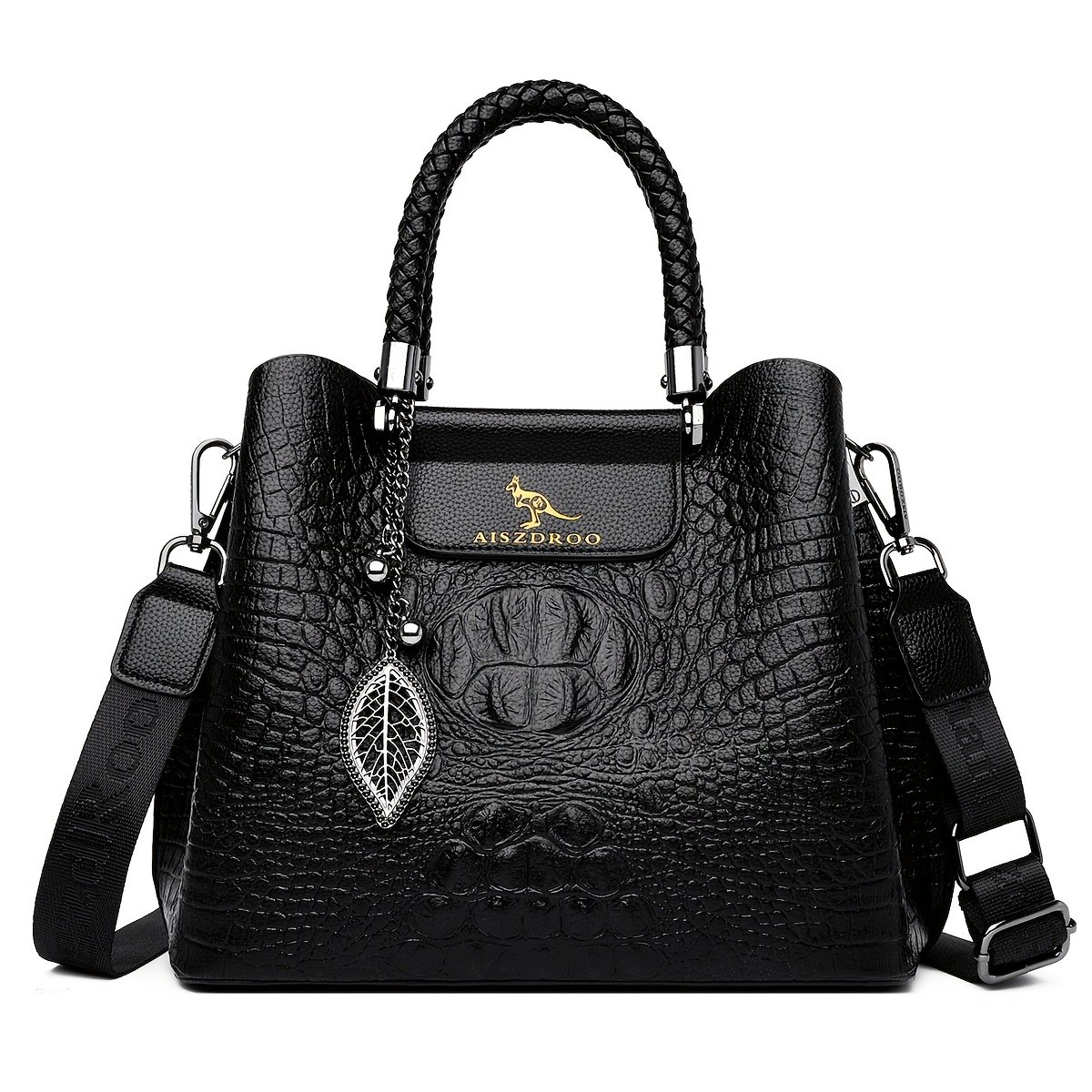 תיק ALFREDO: נגיעת תנין שחורה... אלגנטיות שאי אפשר לעמוד בפניה! – תמונה 3