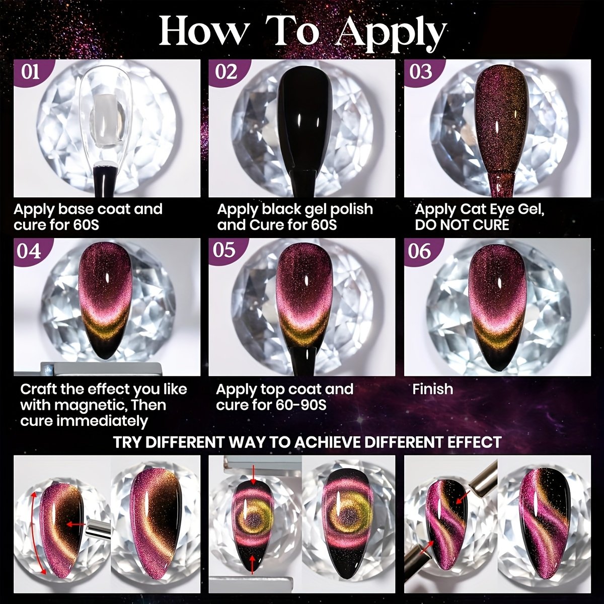 עיני חתול קוסמיות: קסם ציפורניים מגנטי יוקרתי – תמונה 8