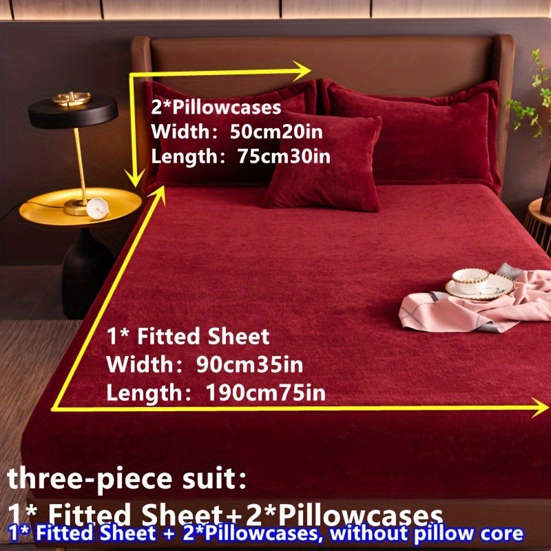 נוחות מלכותית בצבע בורגונדי: סט מצעי קטיפת חלב משולש יוקרתי! – תמונה 3