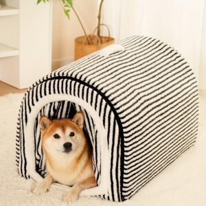 נווה מדבר של חום וביטחון: מיטת ומחבוא כלב יוקרתיים 2 ב-1!