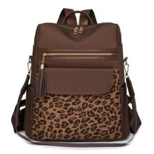 Chic Leopard Print Backpack: Style, Spaciousness, and Distinction in Every Step!