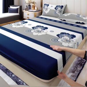 واحة من الأناقة والراحة: طقم ملاءة سرير زهور كلاسيكي 3 قطع