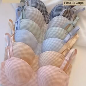 Your Daily Allure's Secret: The Comfortable & Lifting Wireless Plaid Bra!