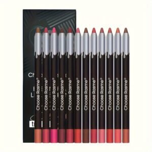 12-Color Lip Liner Set: Long-lasting Look, Irresistible Allure!