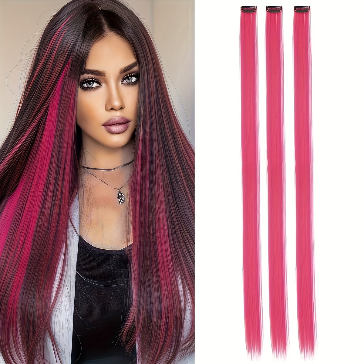 Shine with Enchanting Colors: Easy Clip-in Temporary Hair Extensions for an Unforgettable Look! - Image 20