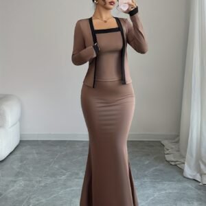 أناقة ساحرة: طقم فستان حورية البحر بقطعتين لإطلالة تخطف الأنفاس